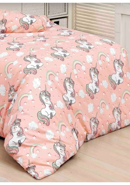 Pamuklu Ranforce Kumaş Tek Kişilik Unicorn Desen Nevresim Tam Takım modelleri