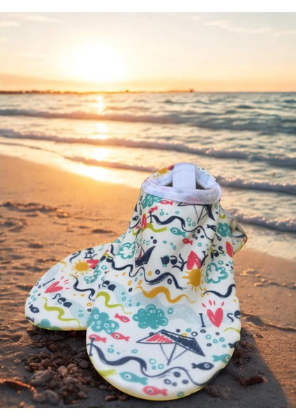 Kaydırmaz Taban, Rahat, Unisex Bebek, Çocuk Deniz Ayakkabısı, Havuz Patiği,renkli Figürlü 22-35 Numara