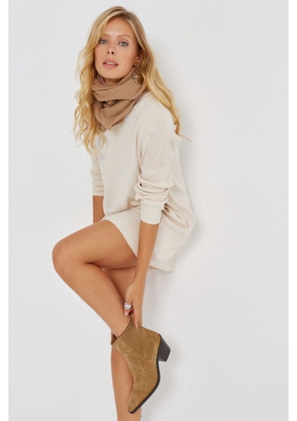 Kadın Vanilya Triko Tunik YV110