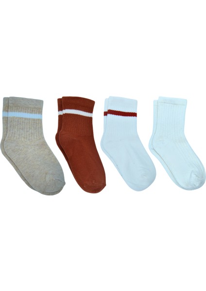 4'lü Renkli Kız Çocuk Çorap - Rahat, Günlük Kullanıma Uygun
