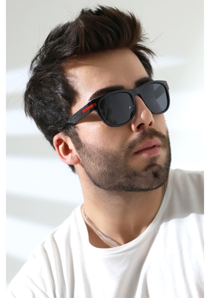 Erkek Kare Aksesuarlı Polarize Güneş Gözlüğü 23053 C2 P