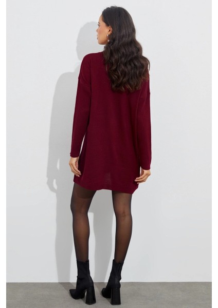 Kadın Bordo Triko Tunik YV110 fiyatları