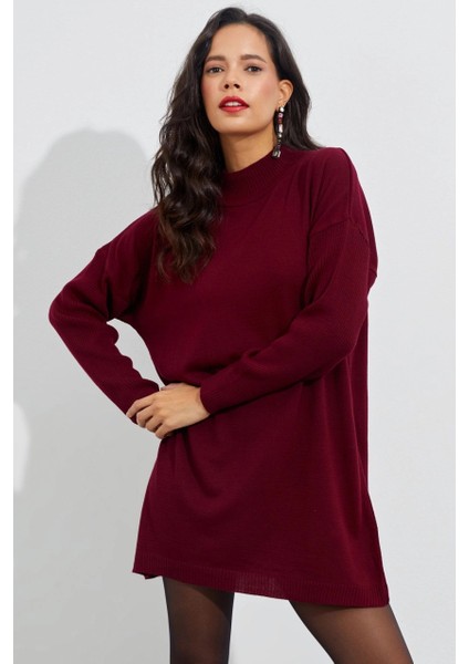 Kadın Bordo Triko Tunik YV110 indirimleri