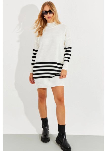 Kadın Ekru Triko Çizgili Tunik YV202 fiyatları