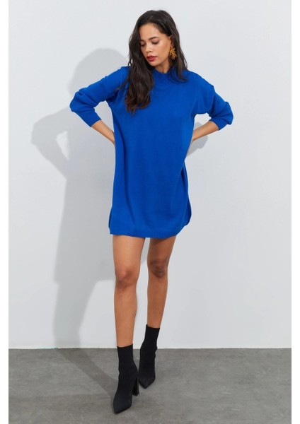 Kadın Saks Triko Tunik YV110 modelleri