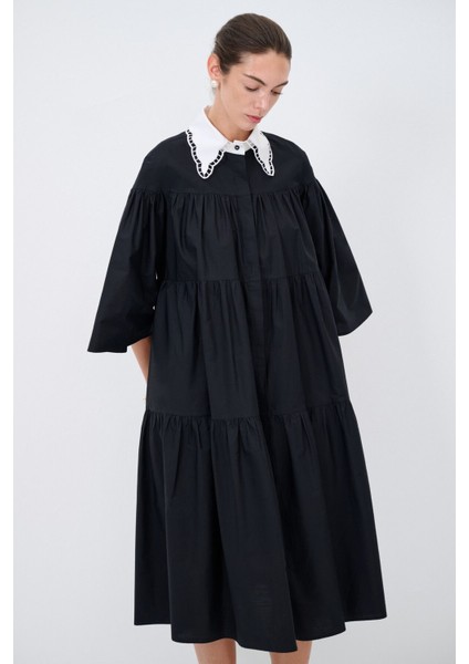 Büzgülü Elbise Siyah 12443372001 fiyatları
