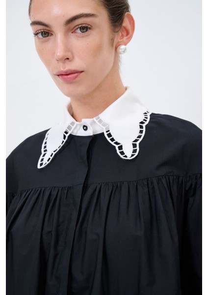 Büzgülü Elbise Siyah 12443372001 modelleri