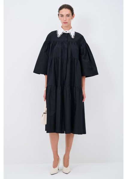 Büzgülü Elbise Siyah 12443372001 indirimleri