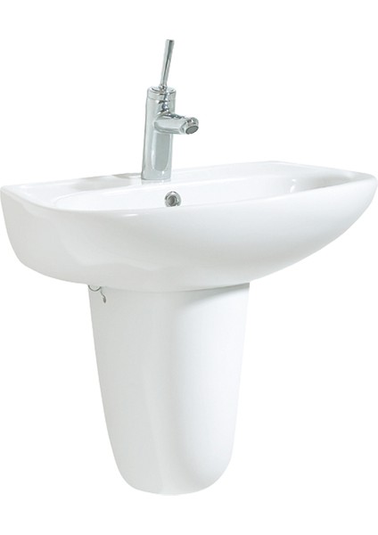 SD060 Sedef Yarım Ayak Lavabo 45X60 Cm Beyaz
