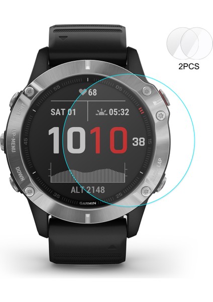 Hat Prınce 2 Adet 0.2mm Temperli Cam Ekran Koruyucu 9h 2.15D Garmin Fenix 6x/6x Pro Solar 51MM Için (Yurt Dışından)
