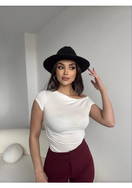 Kadın Iki Şekilde Giyilebilir Crop T-Shirt fiyatları