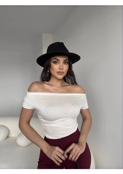 Kadın Iki Şekilde Giyilebilir Crop T-Shirt modelleri