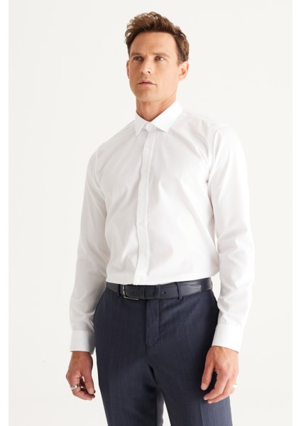 Ütü Gerektirmeyen Non-Iron Taılored Slim Fit Dar Kesim %100 Pamuk Gömlek indirimleri