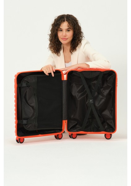 Unisex Turuncu Kabin Boy Küçük Silikon Kırılmaz Pp Valiz fırsatları