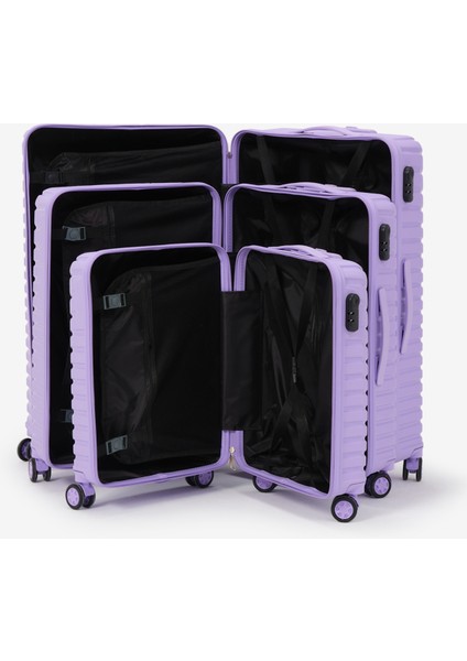 Unisex Lila 3'lü Set Silikon Kırılmaz Pp Valiz indirimleri