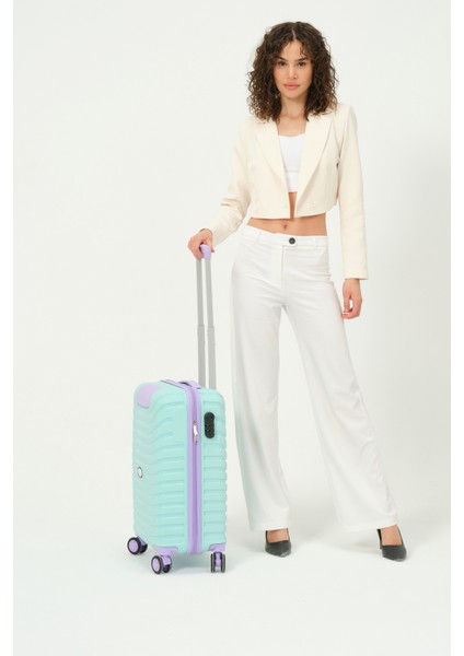 Unisex Turkuaz Lila Kabin Boy Küçük Silikon Kırılmaz Pp Valiz modelleri