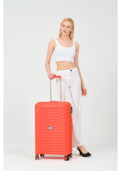 Unisex Turuncu 3'lü Set Silikon Kırılmaz Pp Valiz fiyatları