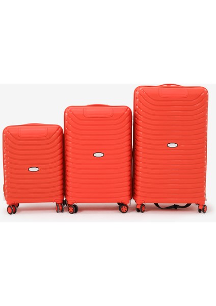 Unisex Turuncu 3'lü Set Silikon Kırılmaz Pp Valiz fırsatları