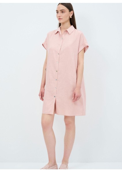Kısa Kollu Elbise Pudra 12445549000 modelleri