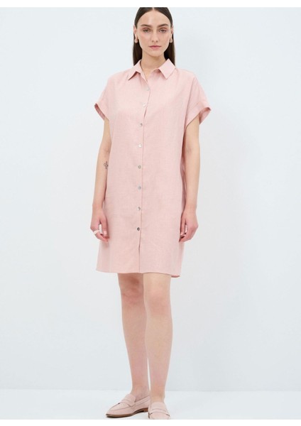 Kısa Kollu Elbise Pudra 12445549000 indirimleri