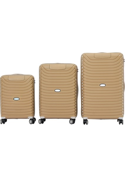 Unisex Gold Krem 3'lü Set Silikon Kırılmaz Pp Valiz fırsatları