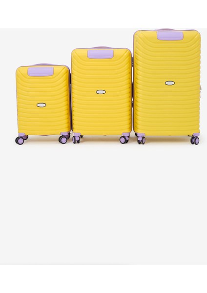 Unisex Sarı Lila 3'lü Set Silikon Kırılmaz Pp Valiz fırsatları