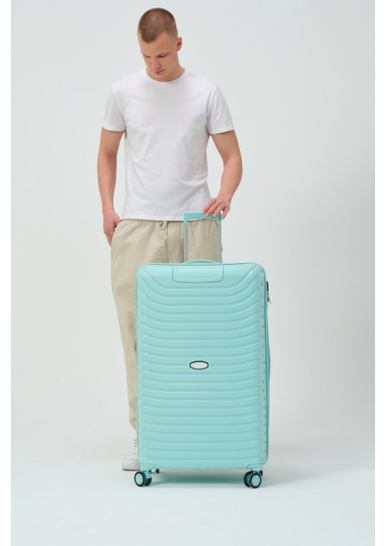 Unisex Turkuaz Büyük Boy Silikon Kırılmaz Pp Valiz