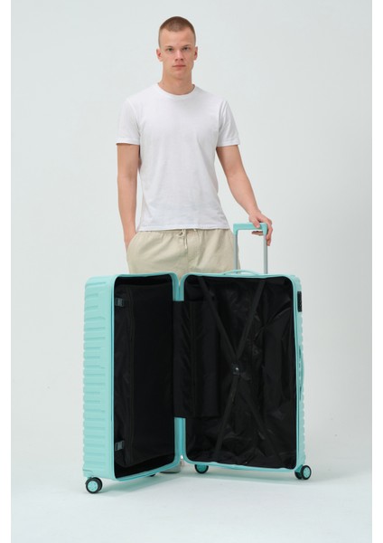 Unisex Turkuaz Büyük Boy Silikon Kırılmaz Pp Valiz fırsatları