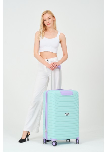 Unisex Turkuaz Lila 3'lü Set Silikon Kırılmaz Pp Valiz fiyatları
