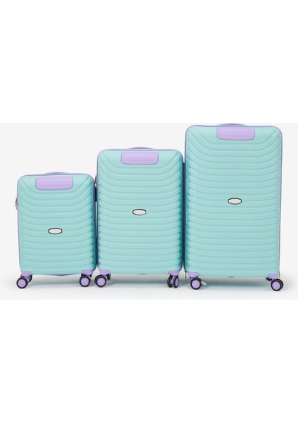 Unisex Turkuaz Lila 3'lü Set Silikon Kırılmaz Pp Valiz fırsatları
