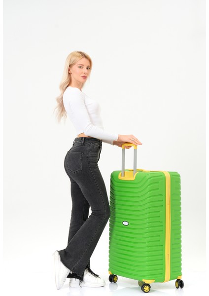 Unisex Yeşil Sarı 3'lü Set Silikon Kırılmaz Pp Valiz fiyatları