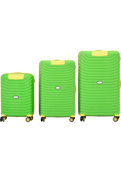 Unisex Yeşil Sarı 3'lü Set Silikon Kırılmaz Pp Valiz fırsatları