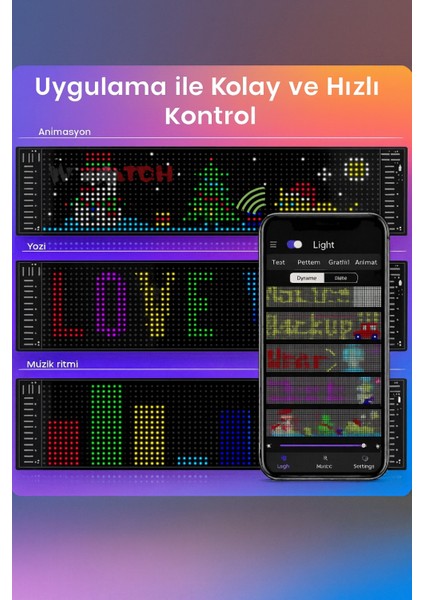 Su Geçirmez Süper Parlak Programlanabilir LED Matris Paneli Mağaza Otel Özel Metin Deseni 130CM