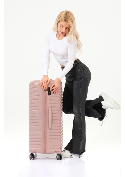 Unisex Pudra Büyük Boy Silikon Kırılmaz Pp Valiz modelleri