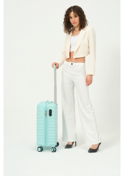 Unisex Turkuaz Kabin Boy Küçük Silikon Kırılmaz Pp Valiz fiyatları