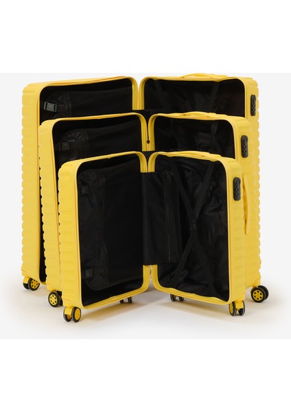 Unisex Sarı 3'lü Set Silikon Kırılmaz Pp Valiz indirimleri