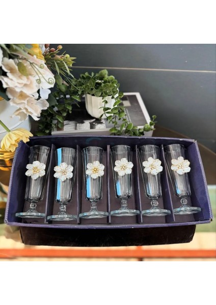 6 Kişilik 18 Parça Lüks Çiçekli Kahve Sunum Seti modelleri