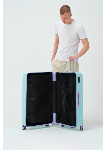 Unisex Turkuaz Lila Büyük Boy Silikon Kırılmaz Pp Valiz fırsatları