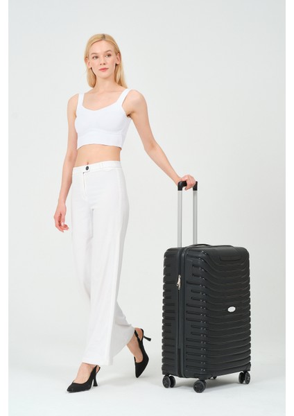 Unisex Siyah 3'lü Set Silikon Kırılmaz Pp Valiz fiyatları