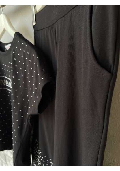 Kız Çocuk Bayramlık Kapri Iki Ip Kompak Penye Taşlı Takım fiyatları