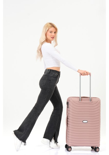 Unisex Pudra 3'lü Set Silikon Kırılmaz Pp Valiz fiyatları