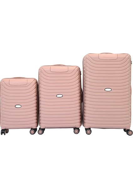 Unisex Pudra 3'lü Set Silikon Kırılmaz Pp Valiz fırsatları