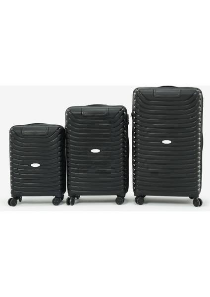 Unisex Siyah 3'lü Set Silikon Kırılmaz Pp Valiz fırsatları