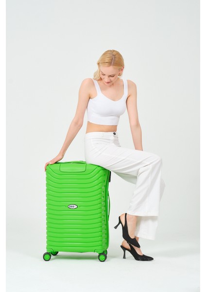 Unisex Yeşil 3'lü Set Silikon Kırılmaz Pp Valiz fiyatları