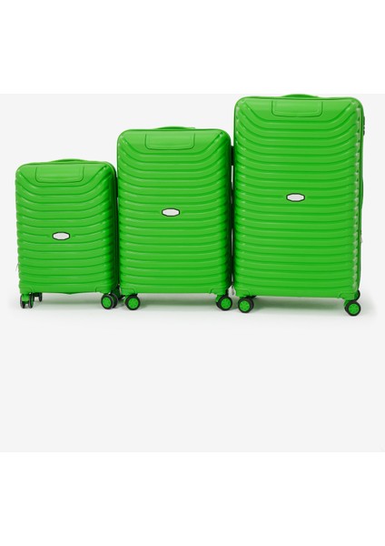 Unisex Yeşil 3'lü Set Silikon Kırılmaz Pp Valiz fırsatları
