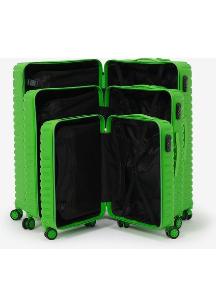 Unisex Yeşil 3'lü Set Silikon Kırılmaz Pp Valiz indirimleri