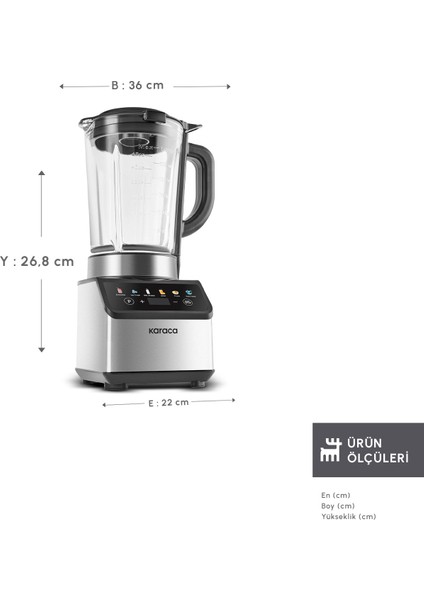 Color Touch Screen Smoothie Blender Inox 1200w fiyatları