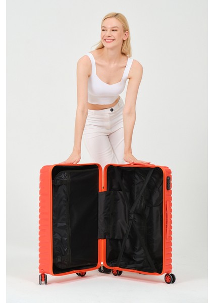 Unisex Turuncu Orta Boy Silikon Kırılmaz Pp Valiz modelleri