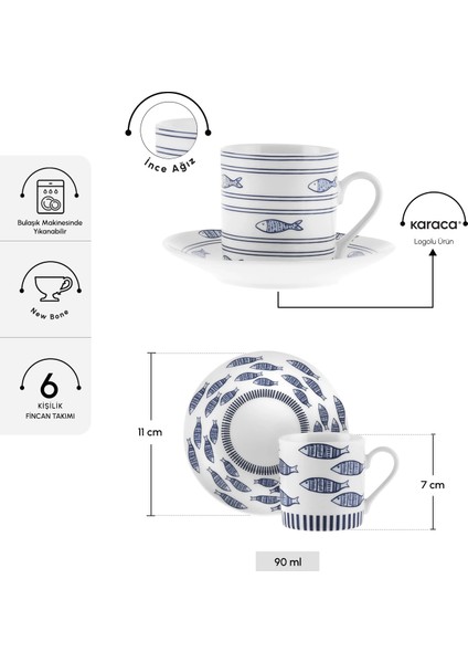 Akya 6 Kişilik Kahve Fincanı 80 ml fiyatları