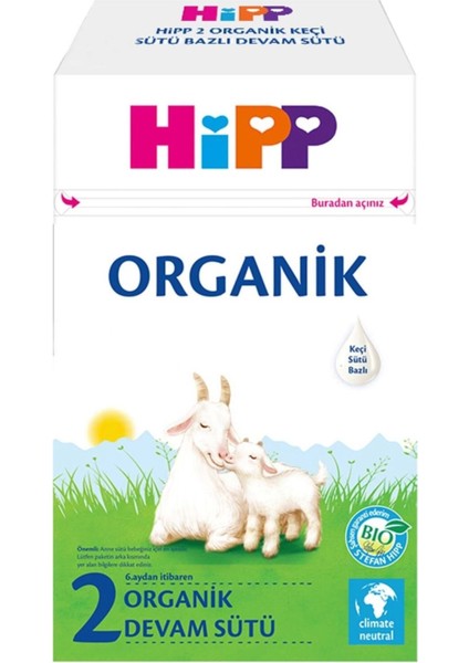 Organik Keçi Sütü Bazlı Devam Sütü 400GR No:2 (6.aydan Itibaren) (5 Li Set) fiyatları